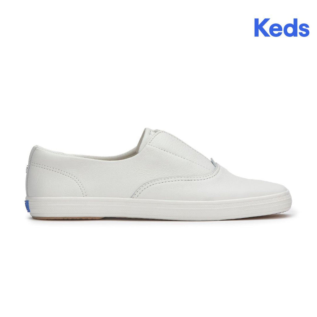 Womens Champion Square Toe Slip Soft Leather Snow White Sneaker (WH68282-SQCVO6110)