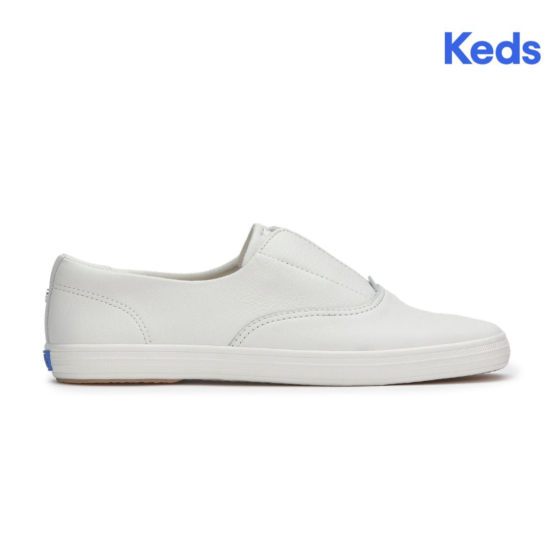 Womens Champion Square Toe Slip Soft Leather Snow White Sneaker (WH68282-SQCVO6110)