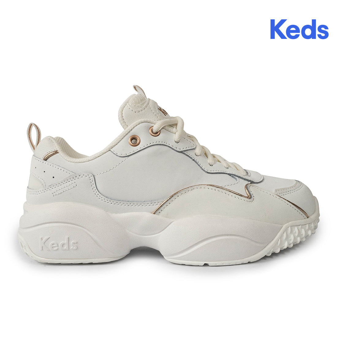 Keds Womens' Bounce SMU-24AW Snow White/Rose Gold (KC68291)