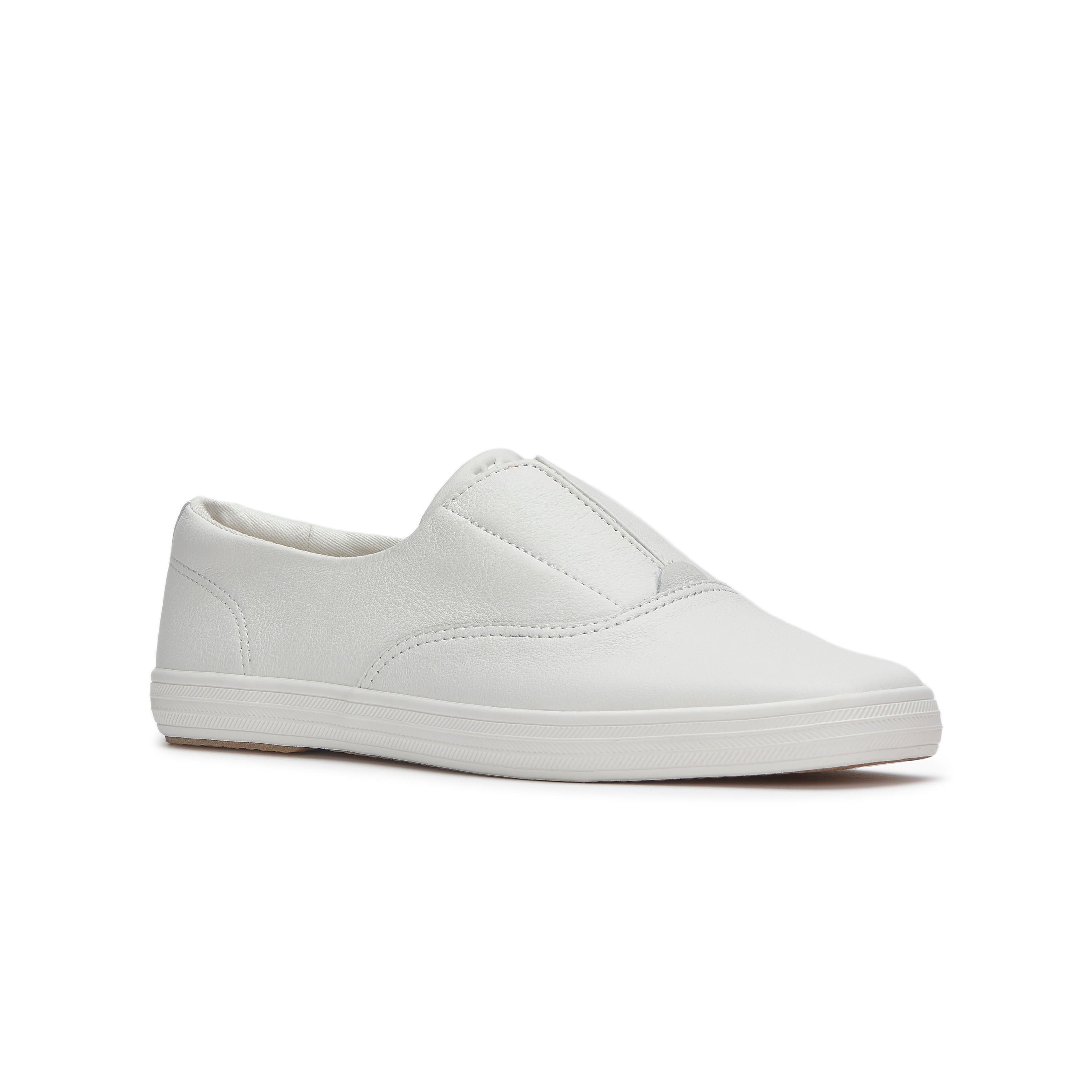 Womens Champion Square Toe Slip Soft Leather Snow White Sneaker (WH68282-SQCVO6110)