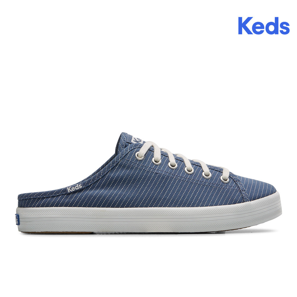 Women's Kickstart Mule Canvas Stripe Blue (WF66895)