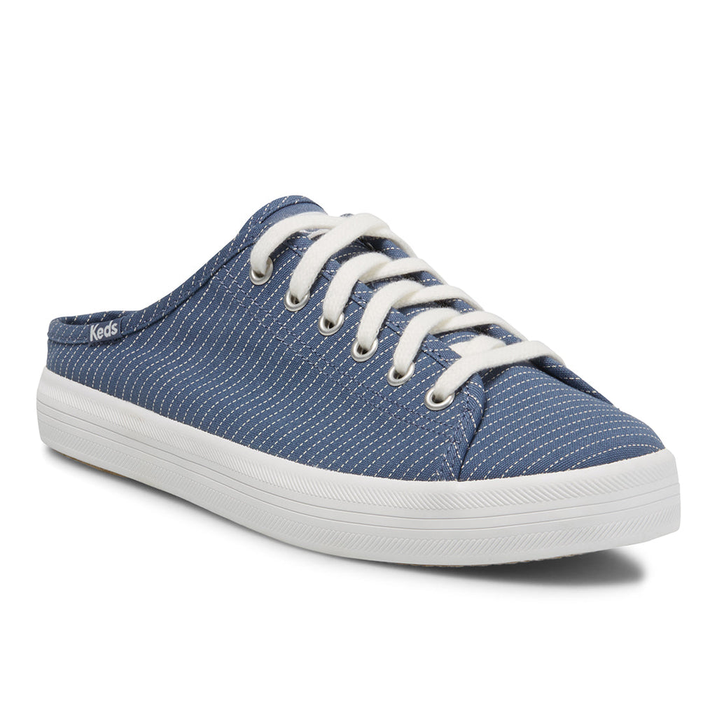 Women's Kickstart Mule Canvas Stripe Blue (WF66895)