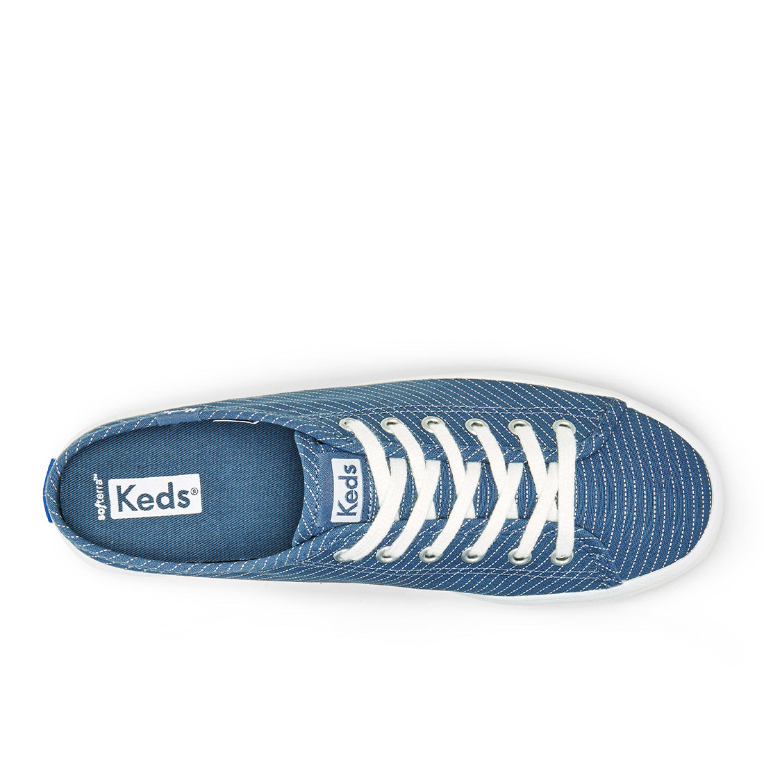 Women's Kickstart Mule Canvas Stripe Blue (WF66895)