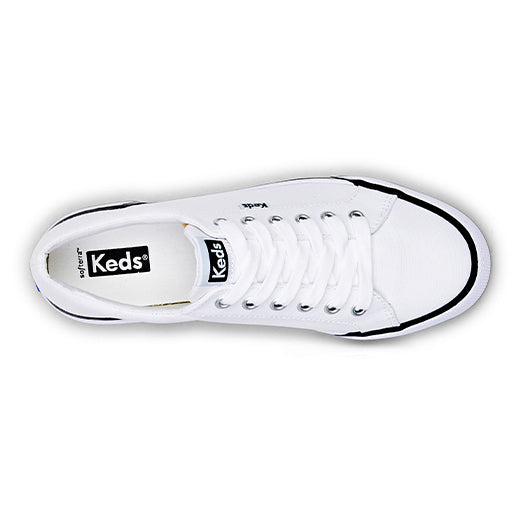 Women's Jump Kick Canvas Bumper Foxing Sneaker White (WF67568)