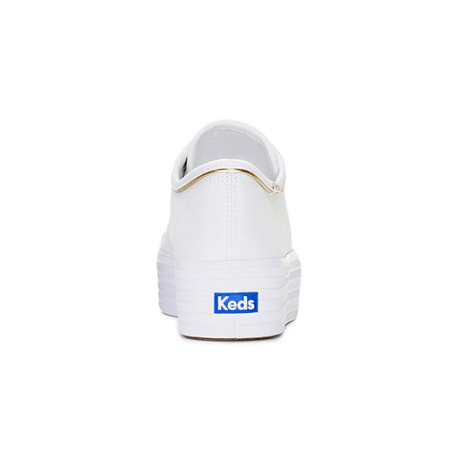 Women's Triple Up Canvas Piping White/Gold (WF67638)