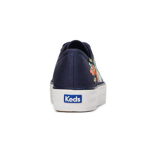 Women's Triple Kick RPC Vintage Blossom Embriodery Sneakers Navy (WF67678)