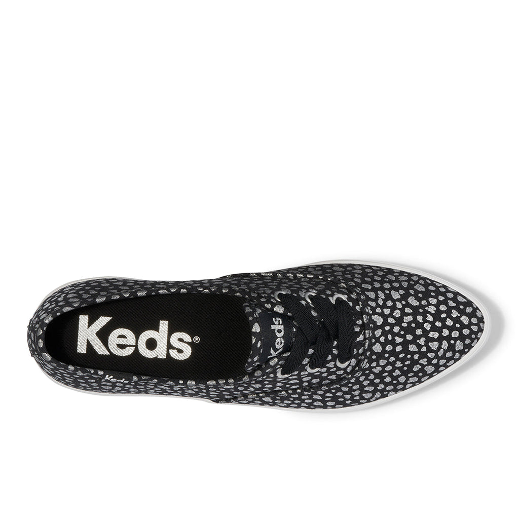 Keds Womens' Point Canvas Mini Dot Print Black/Silver (WF68017)