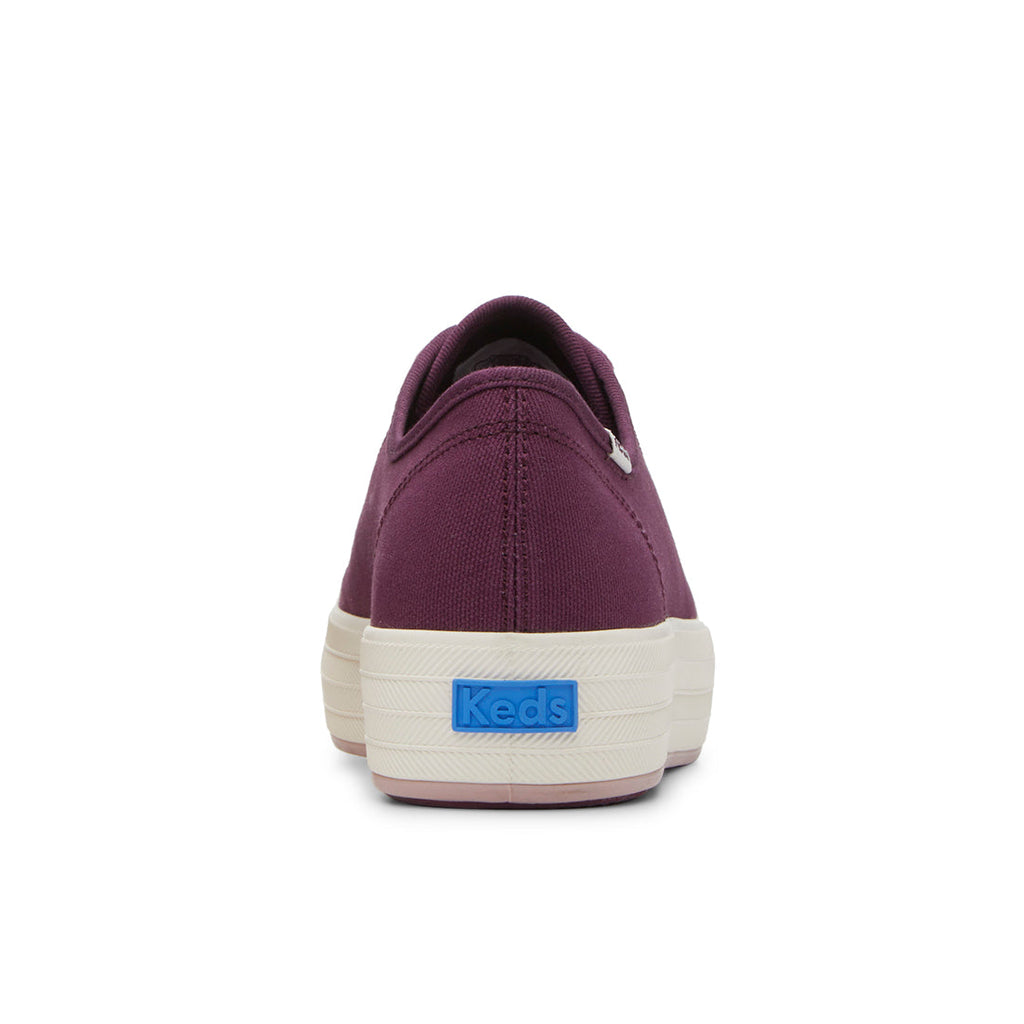 Keds Womens' Triple Kick Canvas Bottom Foxing Stripe Burgundy (WF68116)