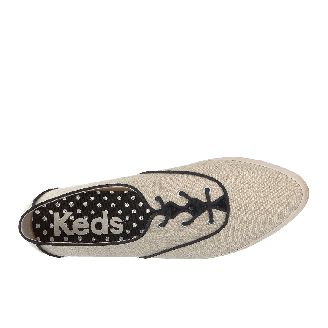 Womens Champion Point Low Wave Canvas Contrast Binding Sneaker Natural/Black  (WF68296-PNTWA5101)