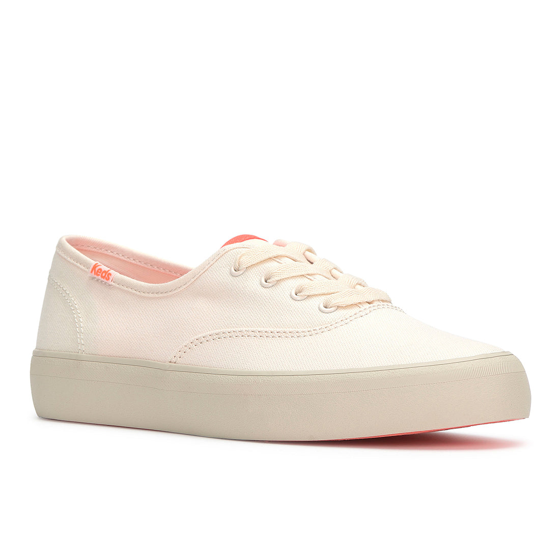 Keds Champion Gender Neutral Canvas Pop Outsole Sneaker Sea Salt/Coral (WF68350-CHGN3110)