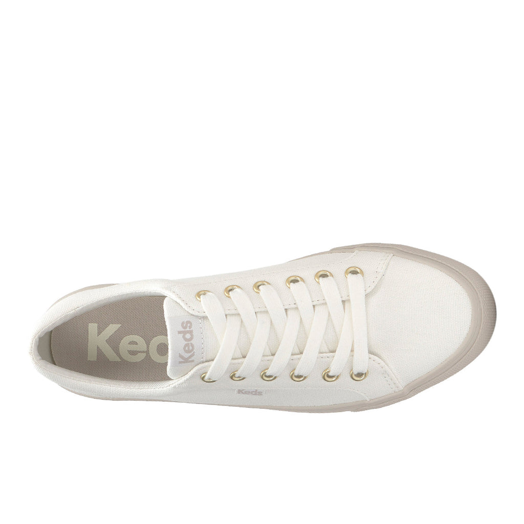 Women's Jump Kick Canvas Tone Off Foxing Sneaker Snow White (WF68396-JKICK2110)