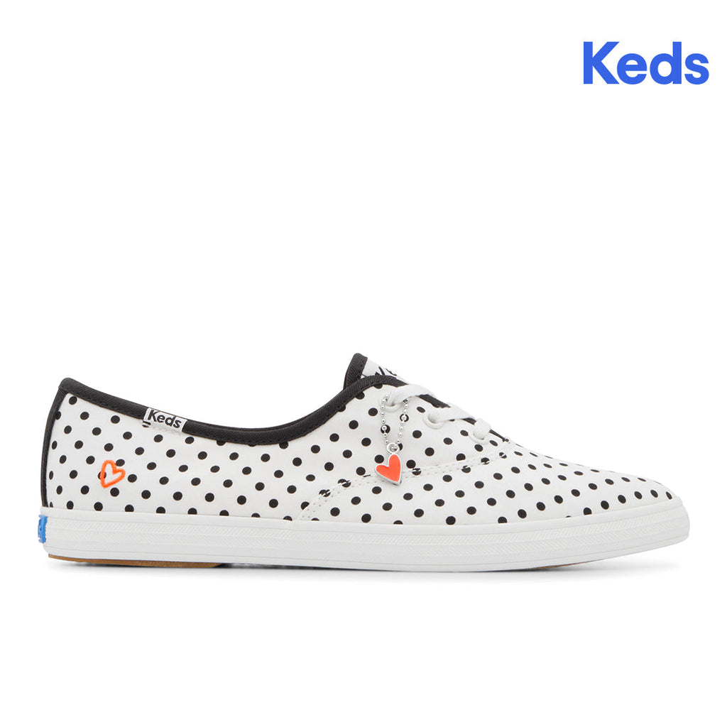 Womens Champion Point Low Canvas Small Polka Dot Sneaker Snow White/Black (WF68592-PNTLO4110)