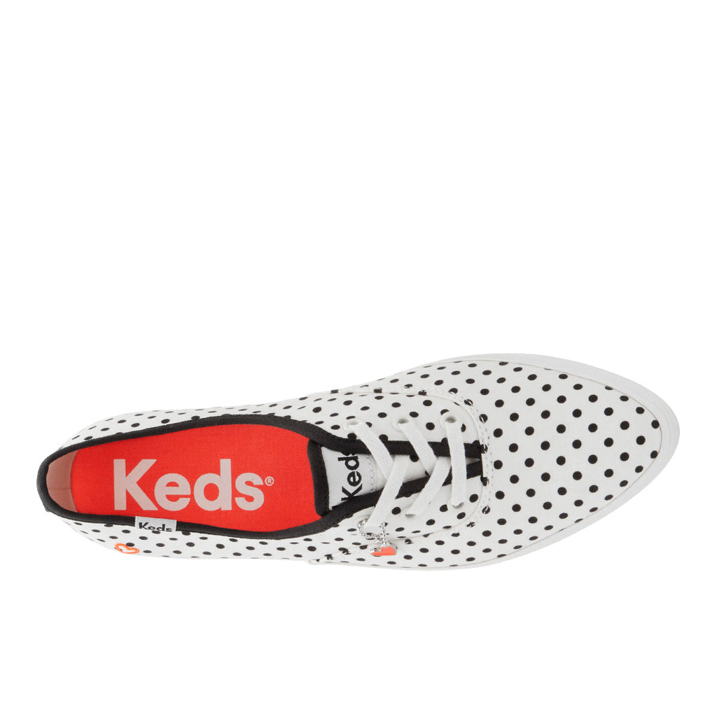 Womens Champion Point Low Canvas Small Polka Dot Sneaker Snow White/Black (WF68592-PNTLO4110)