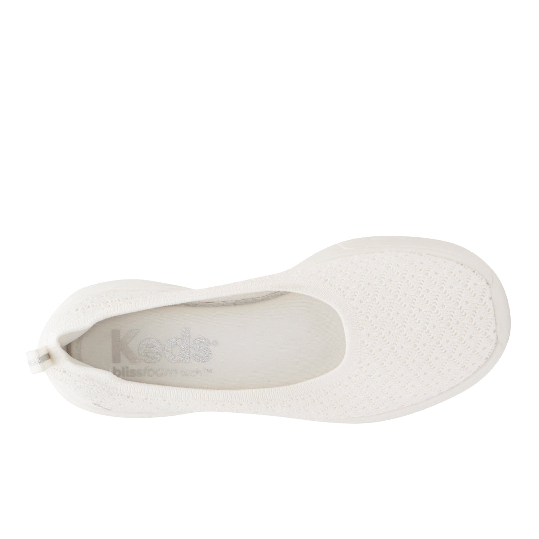 Women's Blisswalk Skimmer Starburst Eng Knit Snow White Sneaker (BLISSK5A110-WF68600)
