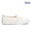 Women's Triple Decker Canvas Floral Embroidery Snow White (WF68614-C0TDECK31100)