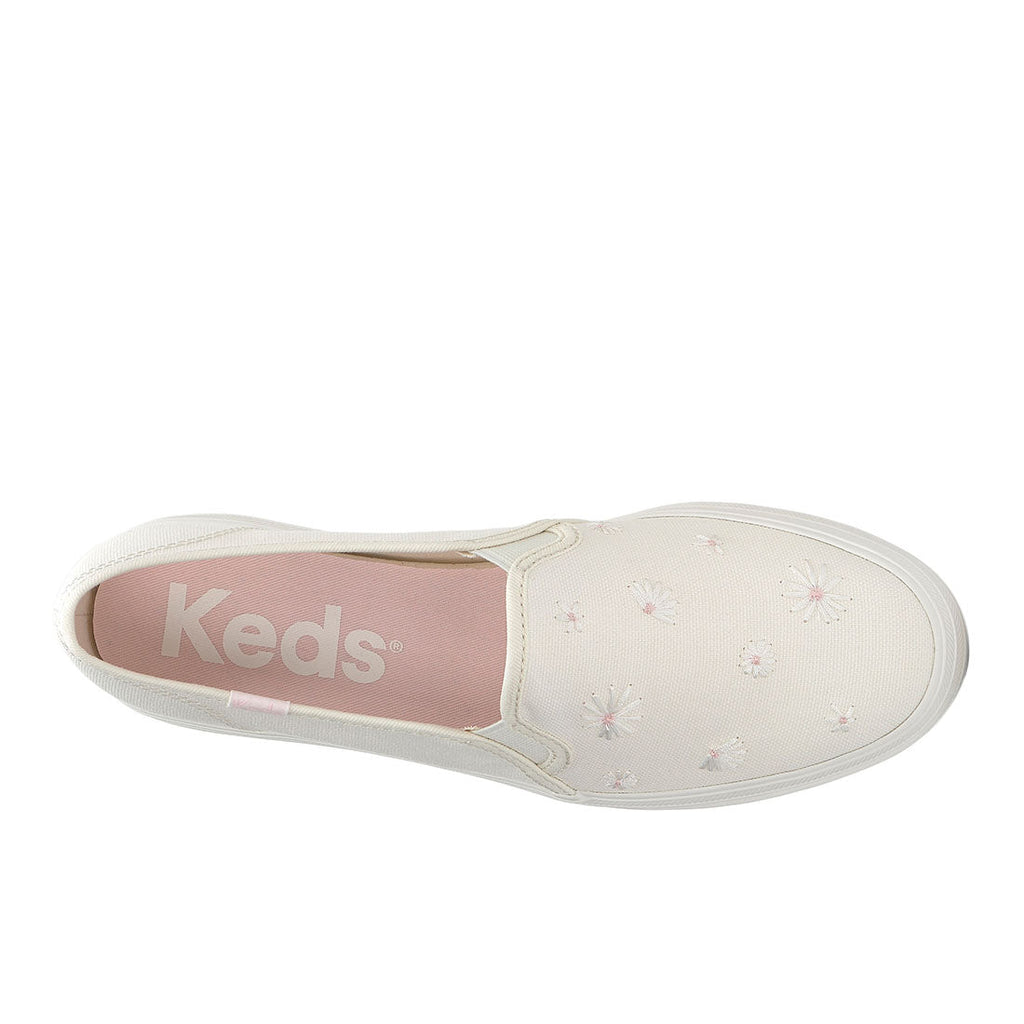Women's Triple Decker Canvas Floral Embroidery Snow White (WF68614-C0TDECK31100)