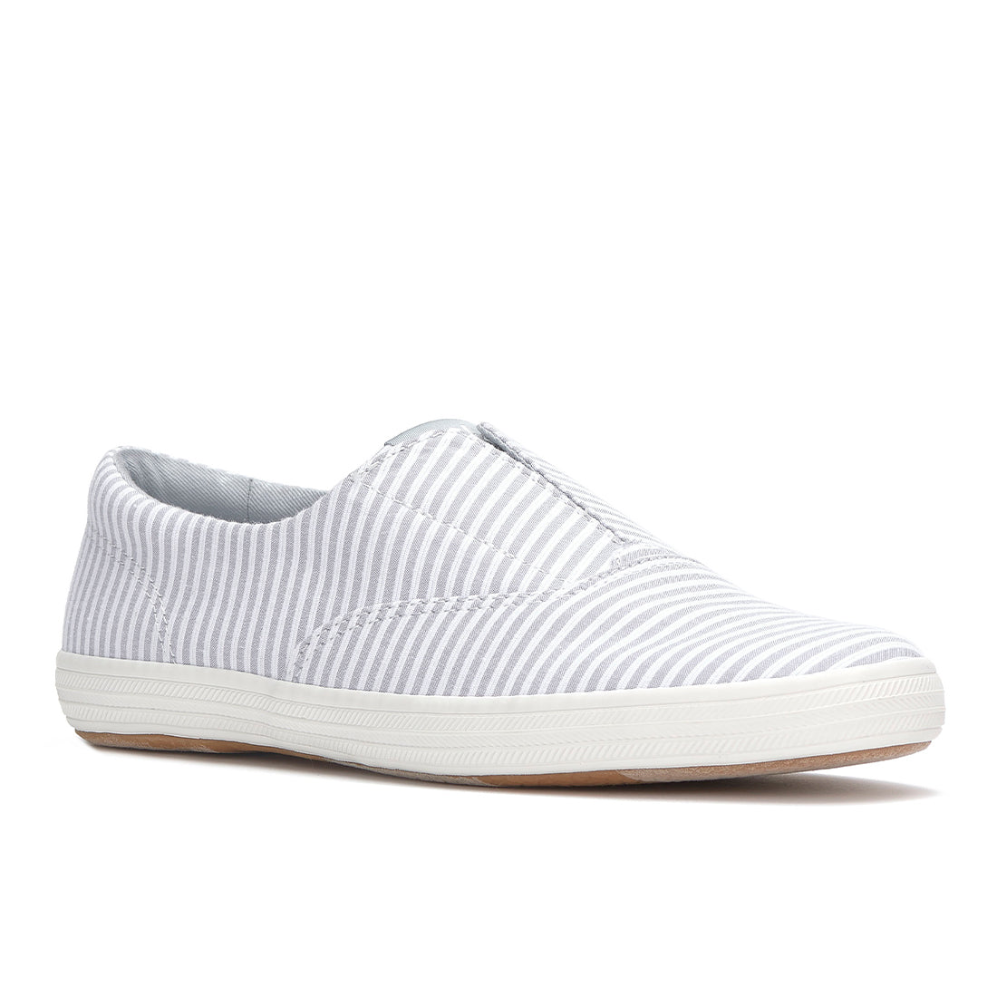 Womens Champion Round Toe Slip Ticking Stripe Sneaker Gray (WF68644-C0RNCVO5A0200)