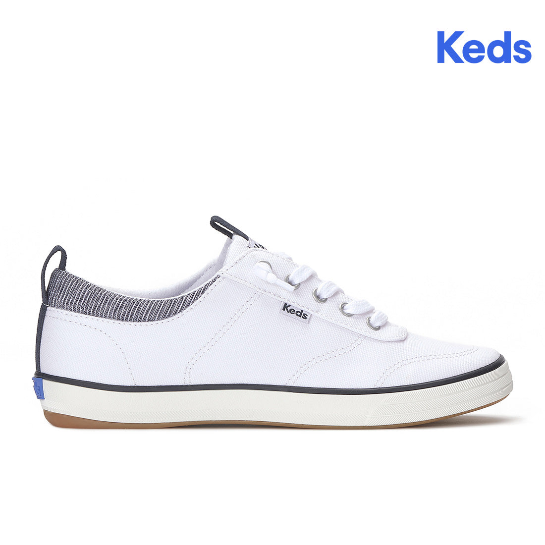 Keds Center III Slip-On Canvas White/Navy (WF68738-CNTSLP1110)