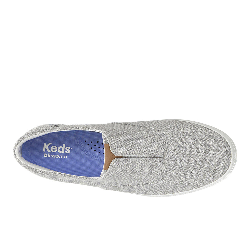 Keds Champion Round Toe Slip Crosshatch Textile Sneaker Light Grey (WF68941-RNCVO5D060)