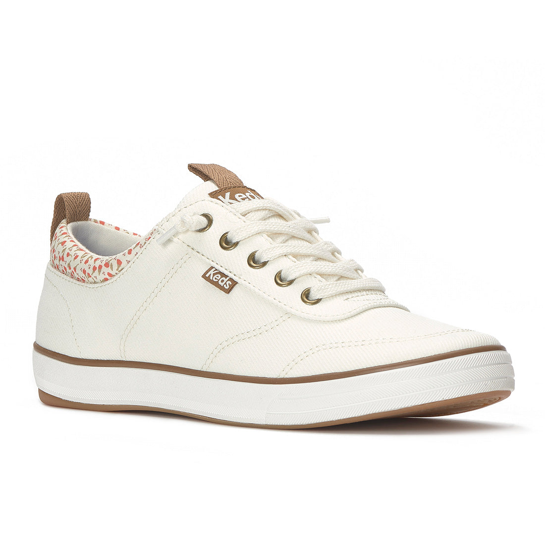 Keds Center III Slip-On Canvas Floral Collar Egret (WF68982-CNTSLP5B270)