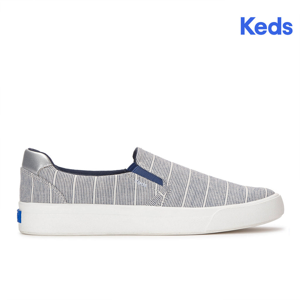 Women's Pursuit Slip Chambray Lurex Stripe Vintage Indigo/Silver Sneaker (PRSLIP5B460-WF69165)