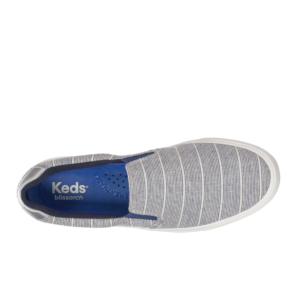 Women's Pursuit Slip Chambray Lurex Stripe Vintage Indigo/Silver Sneaker (PRSLIP5B460-WF69165)