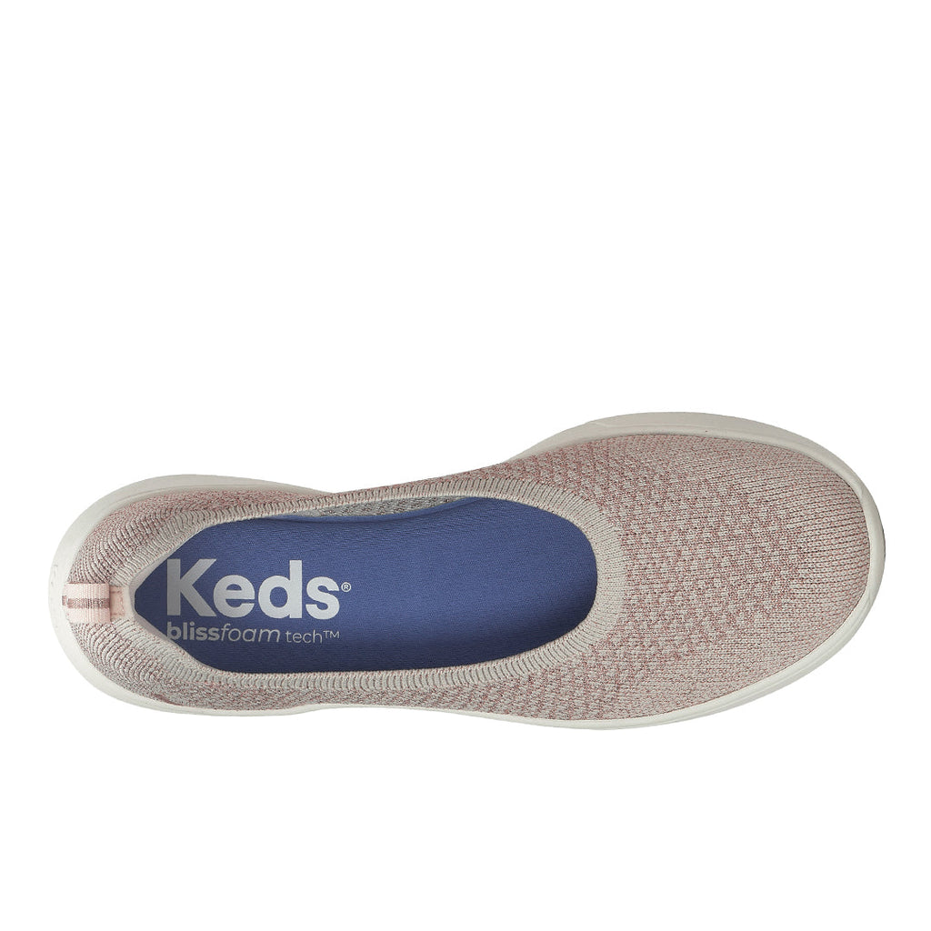 Women's Blisswalk Skimmer Metallic Eng Knit Rose Gold Sneaker (BLISSK5B680-WF69193)