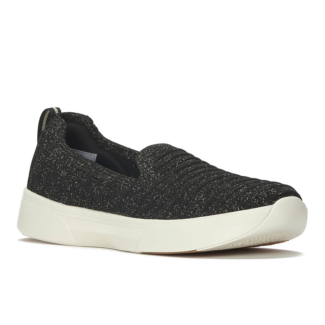 Women's Blisswalk Loafer Stripe Eng Knit Black Sneaker (BLISLF5A001-WF69197)