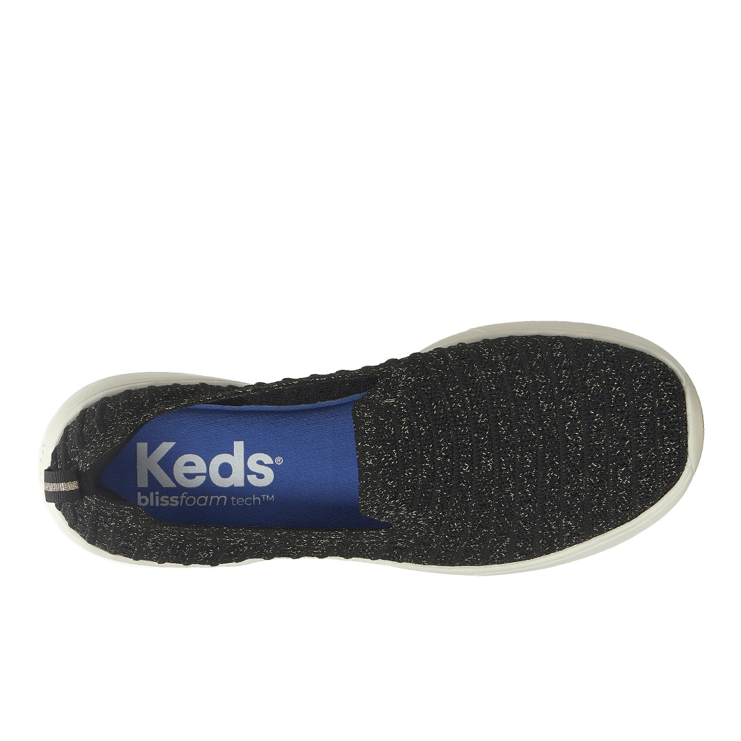 Women's Blisswalk Loafer Stripe Eng Knit Black Sneaker (BLISLF5A001-WF69197)