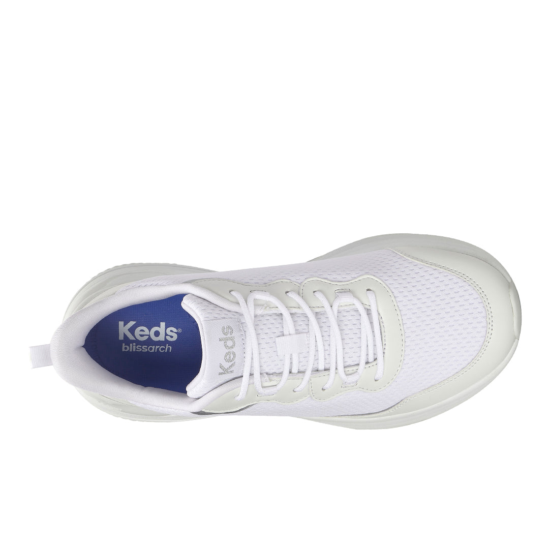 Women's Blissmove Lace Mesh/Leather White/Silver Sneaker (BMLACE5110-WF69208)