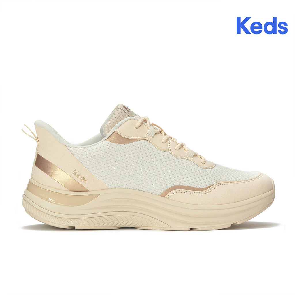 Women's Blissmove Lace Mesh/Suede Cream/Parchment/Bronze Sneaker (BMLACE5A101-WF69209)