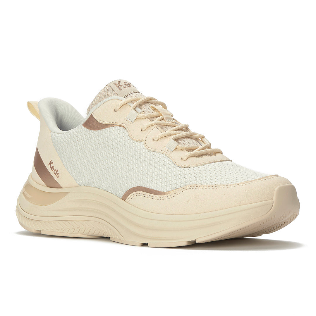 Women's Blissmove Lace Mesh/Suede Cream/Parchment/Bronze Sneaker (BMLACE5A101-WF69209)