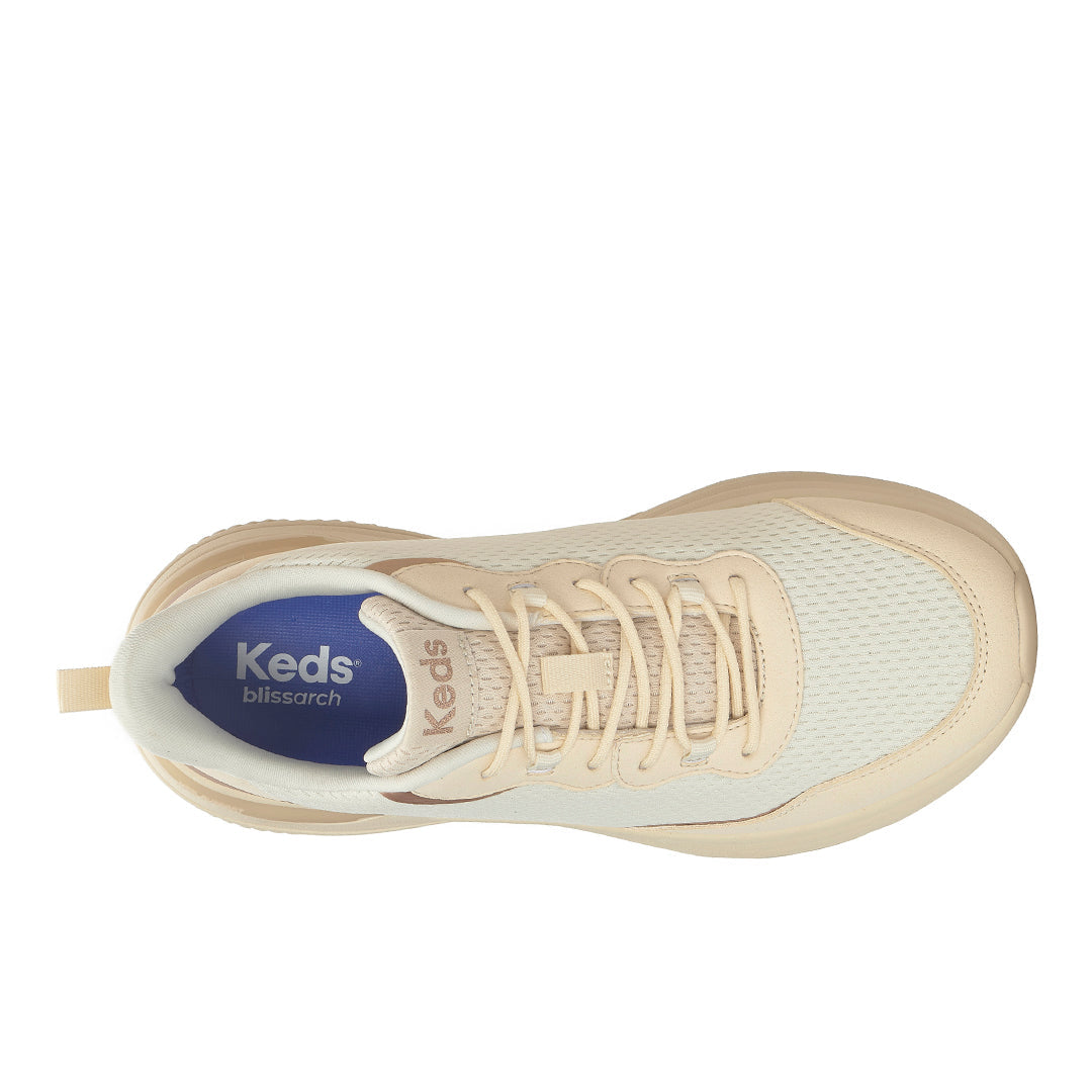Women's Blissmove Lace Mesh/Suede Cream/Parchment/Bronze Sneaker (BMLACE5A101-WF69209)