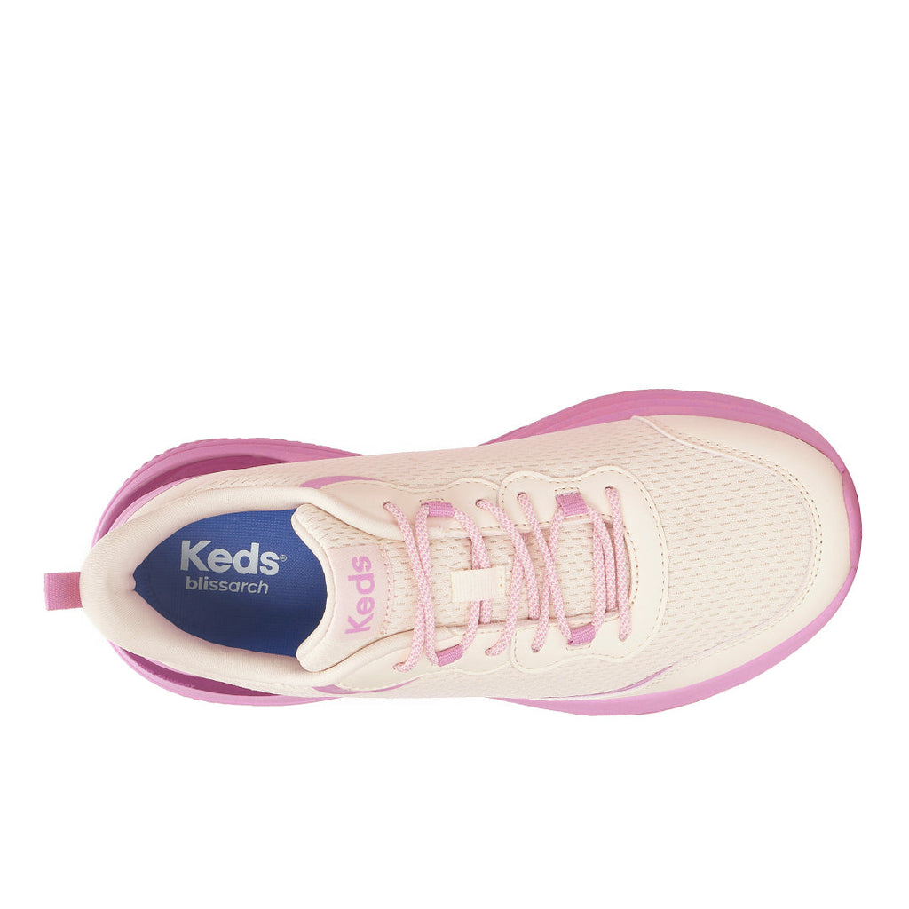 Women's Blissmove Lace Mesh/Leather Egret/Lilac/Dark Violet Sneaker (BMLACE5113-WF69211)