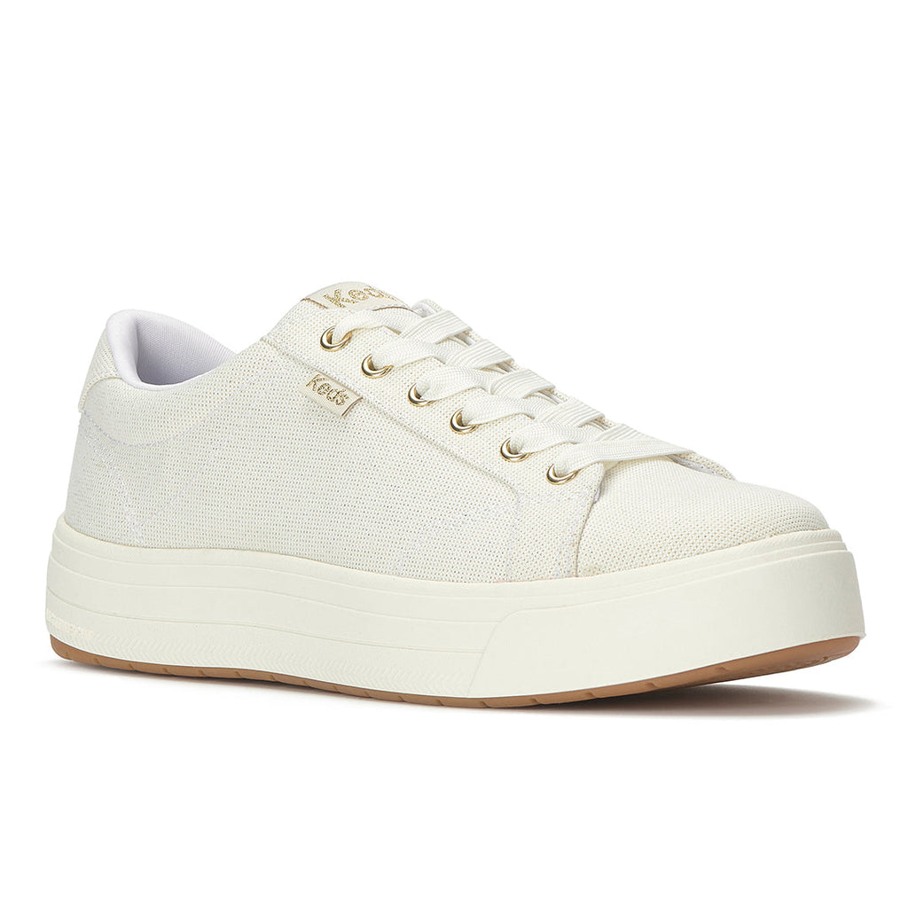 Women's Park Lurex Textile White/Gold Sneaker (PARK5E111-WF69276)
