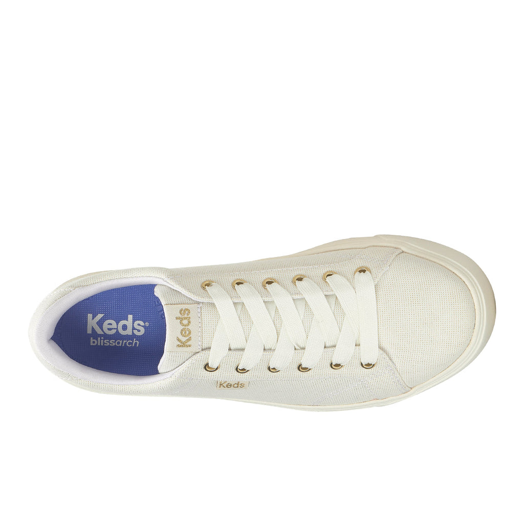 Women's Park Lurex Textile White/Gold Sneaker (PARK5E111-WF69276)