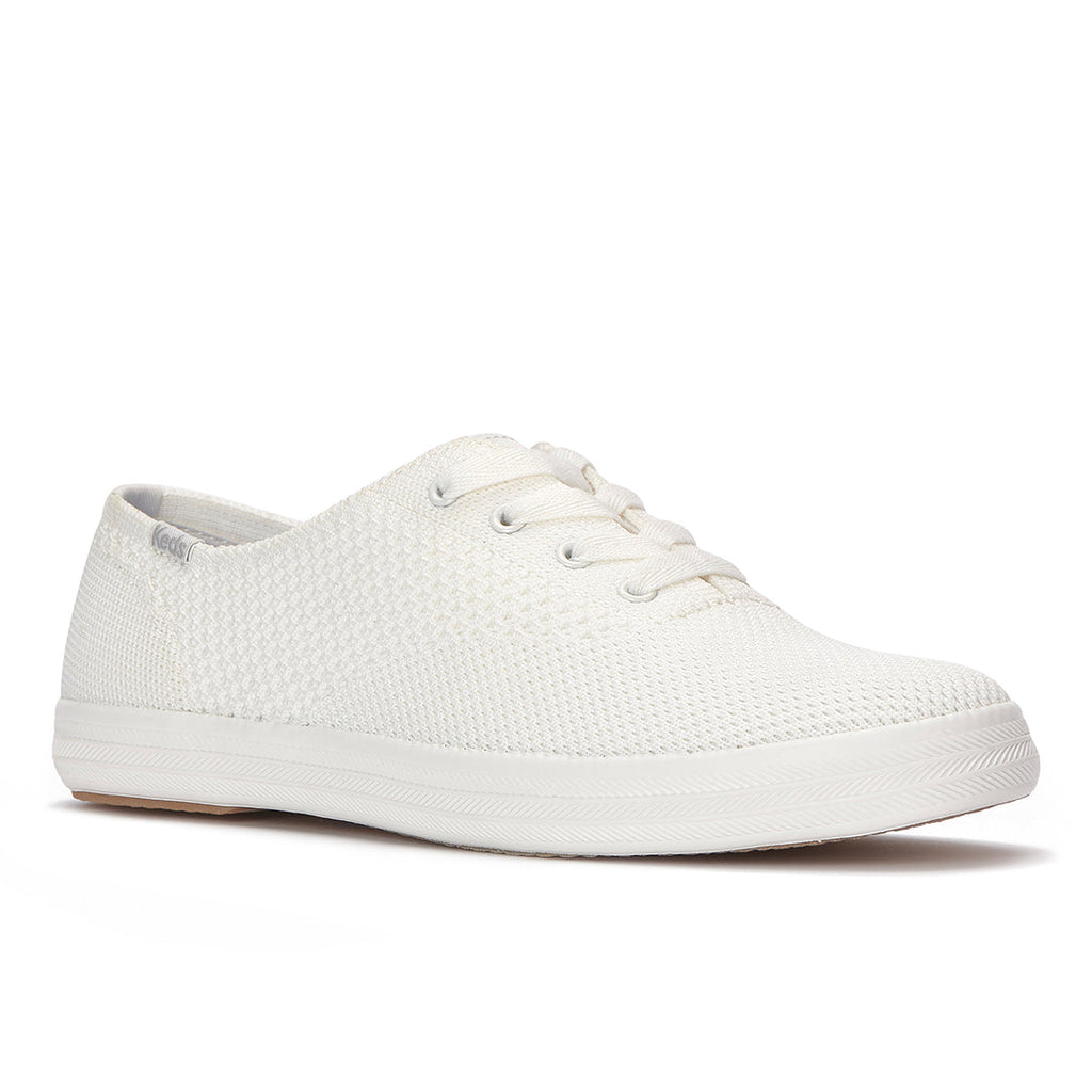 Women's Keds Champion Eng Knit Snow White Sneaker (CHAMP5G110-WF69352)