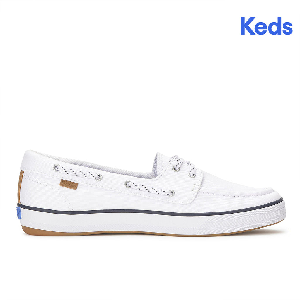 Women's Center III Boat Twill White Sneaker (CNTBT5A111-WF69381)