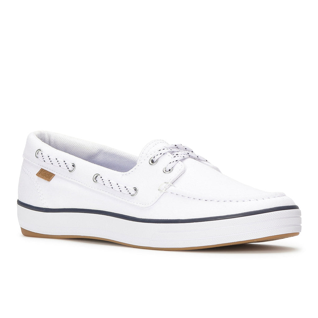Women's Center III Boat Twill White Sneaker (CNTBT5A111-WF69381)