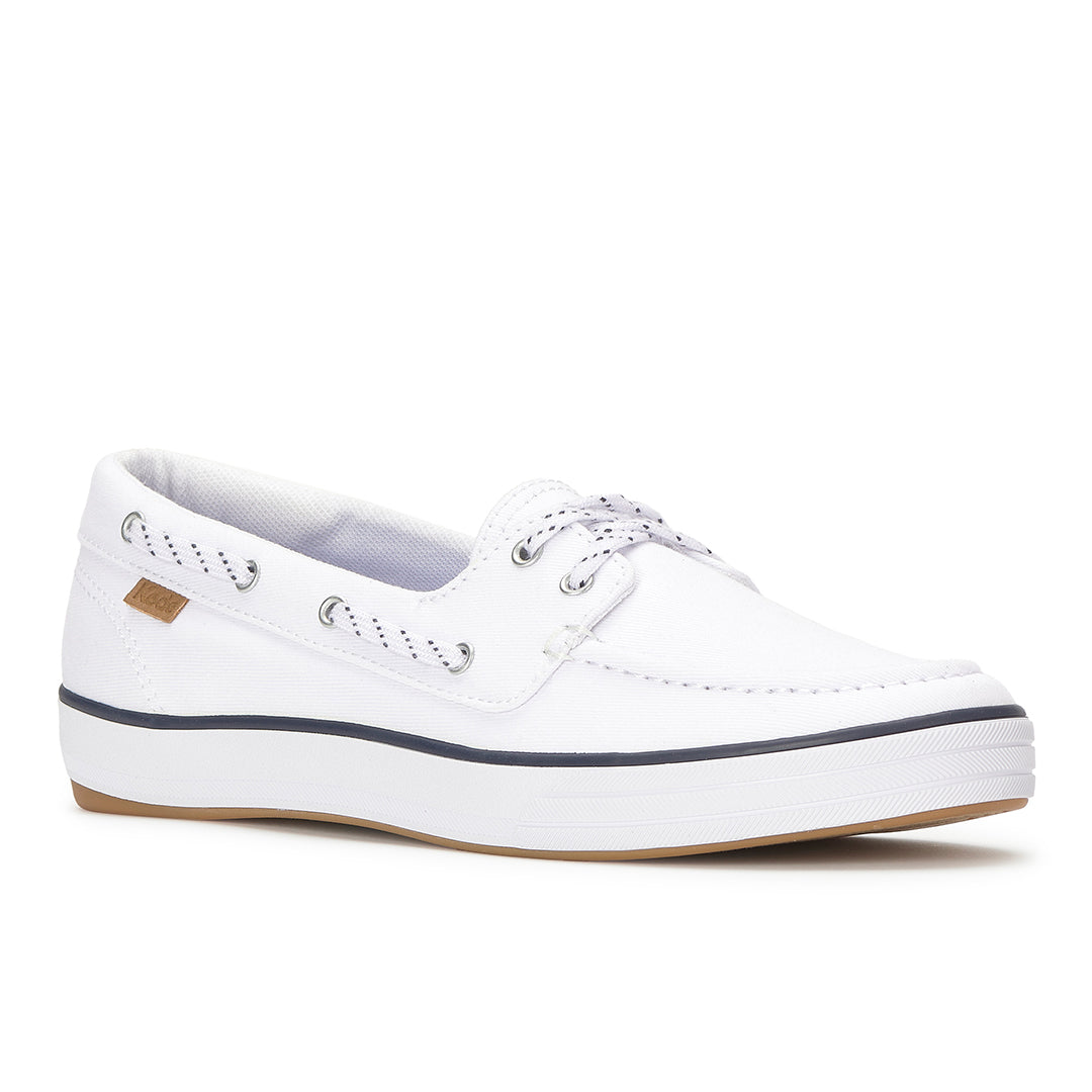Women's Center III Boat Twill White Sneaker (CNTBT5A111-WF69381)