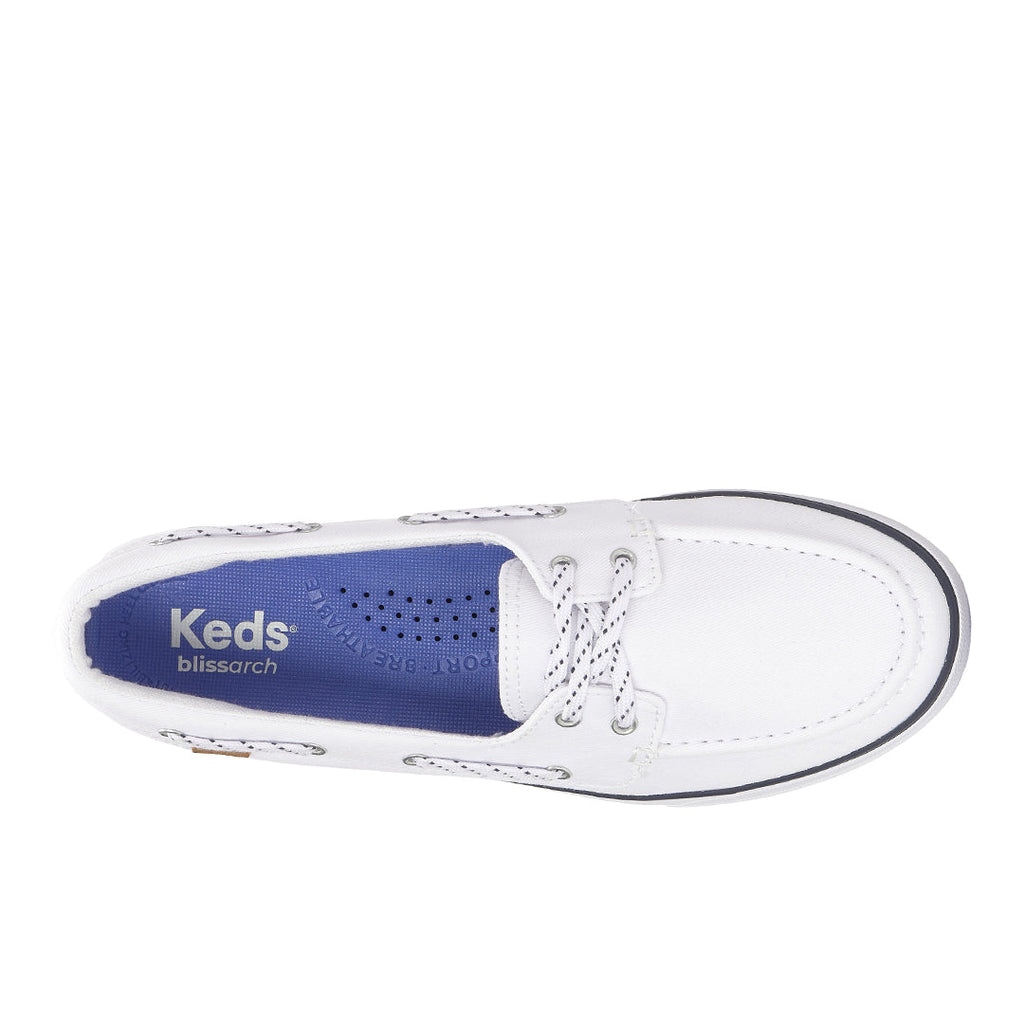 Women's Center III Boat Twill White Sneaker (CNTBT5A111-WF69381)