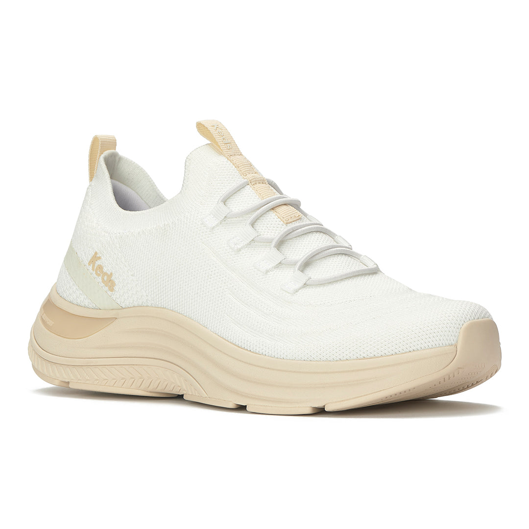Women's Blissmove Slip On Eng Knit Snow White/Parchment Sneaker (BMSLIP5111-WF69404)