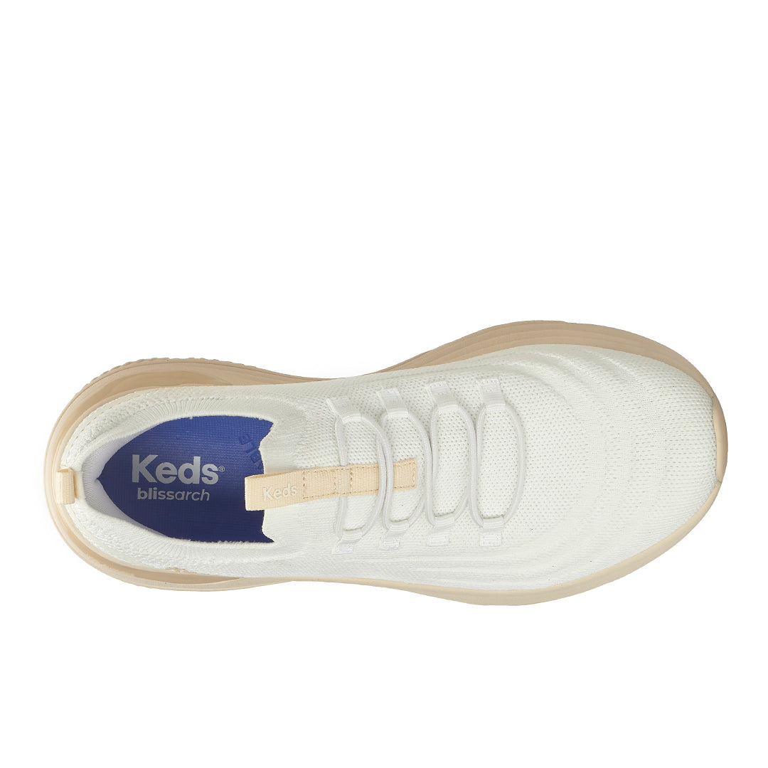 Women's Blissmove Slip On Eng Knit Snow White/Parchment Sneaker (BMSLIP5111-WF69404)