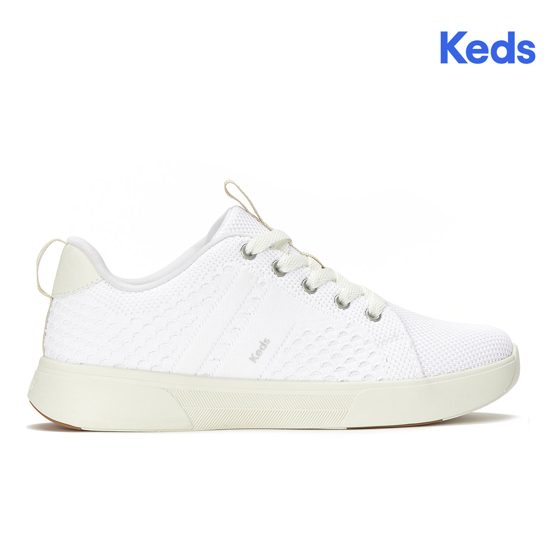 Women's Blisswalk Lace Textured Eng Knit Snow White Sneaker (BLISLC5F110-WF69411)