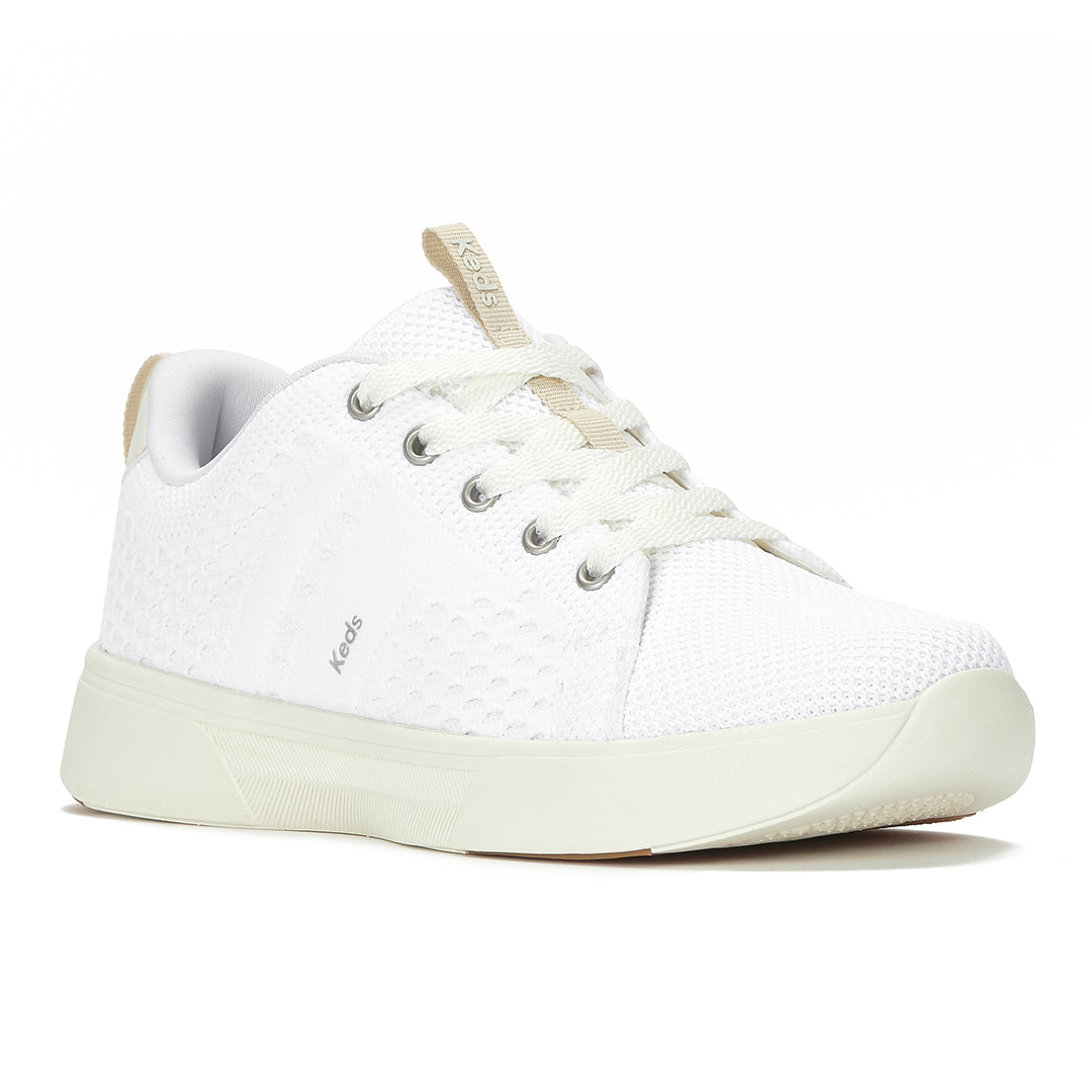 Women's Blisswalk Lace Textured Eng Knit Snow White Sneaker (BLISLC5F110-WF69411)