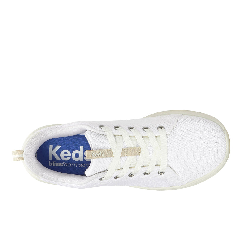 Women's Blisswalk Lace Textured Eng Knit Snow White Sneaker (BLISLC5F110-WF69411)