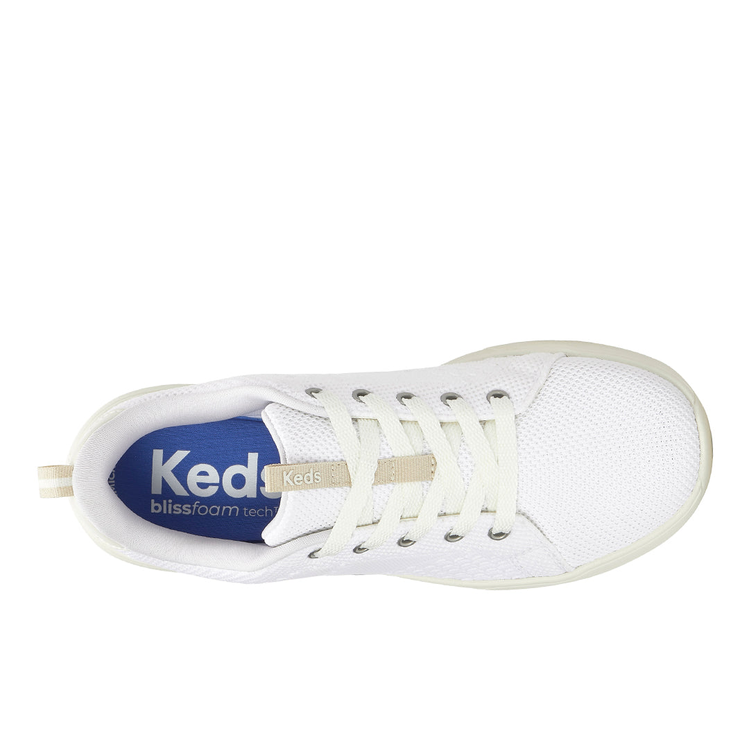 Women's Blisswalk Lace Textured Eng Knit Snow White Sneaker (BLISLC5F110-WF69411)