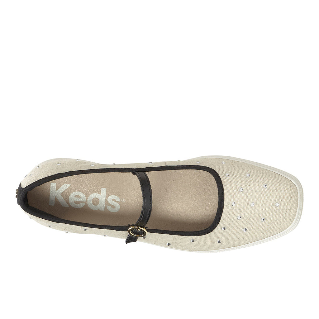 Womens Keds Square Toe Mary Jane Woven Natural/Black Sneakers (SQMJ5D1010-WF69495)