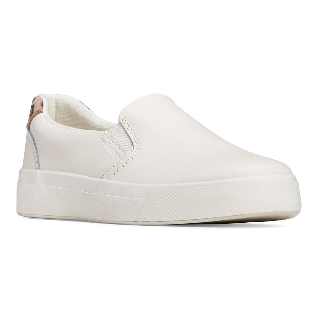 Women's Pursuit Slip Leather Leo Sneaker White (WH67739)