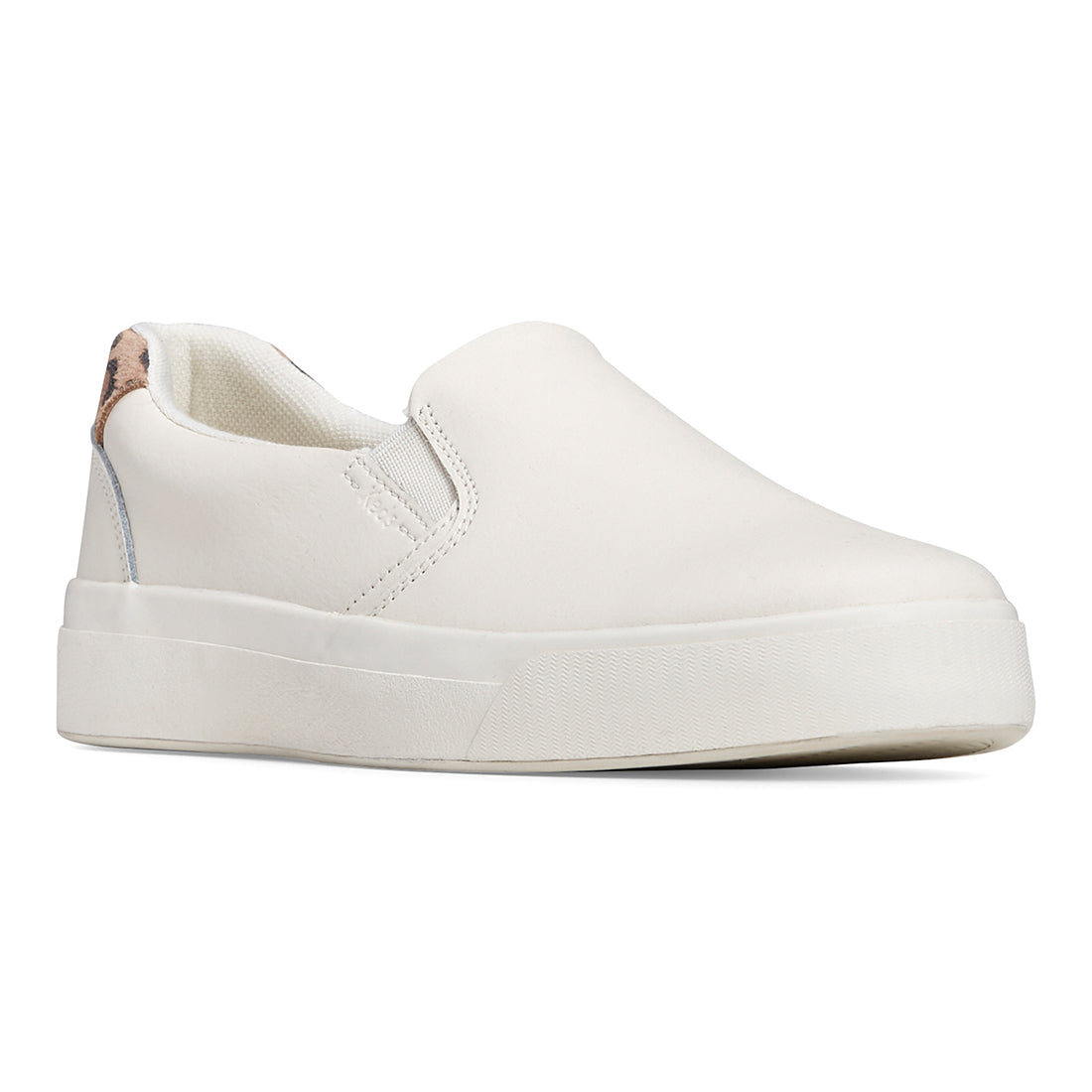 Women's Pursuit Slip Leather Leo Sneaker White (WH67739)